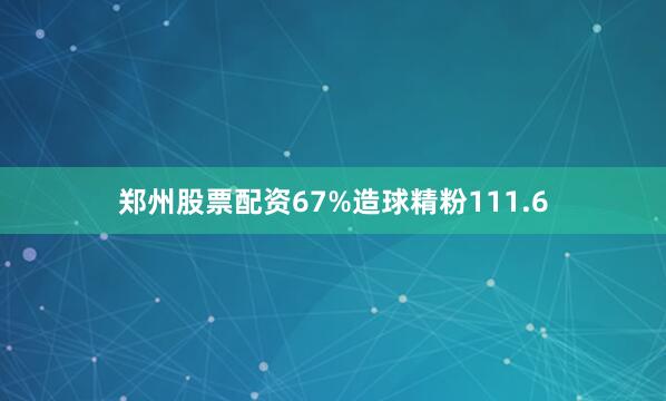 郑州股票配资67%造球精粉111.6